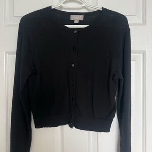 100% Cashmere J. Crew Cardigan in Black